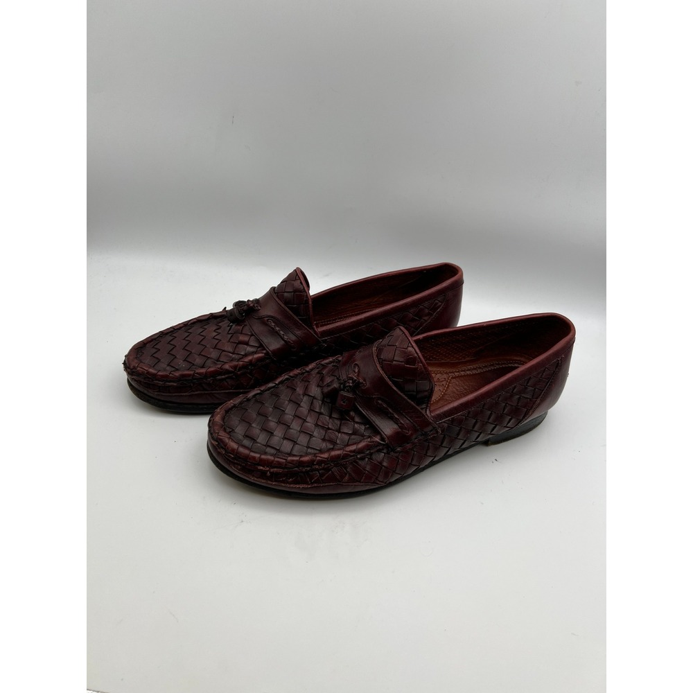 Allen Edmonds Margot Woven Leather Tassel Loafers Burgundy Oxblood 9.5 D